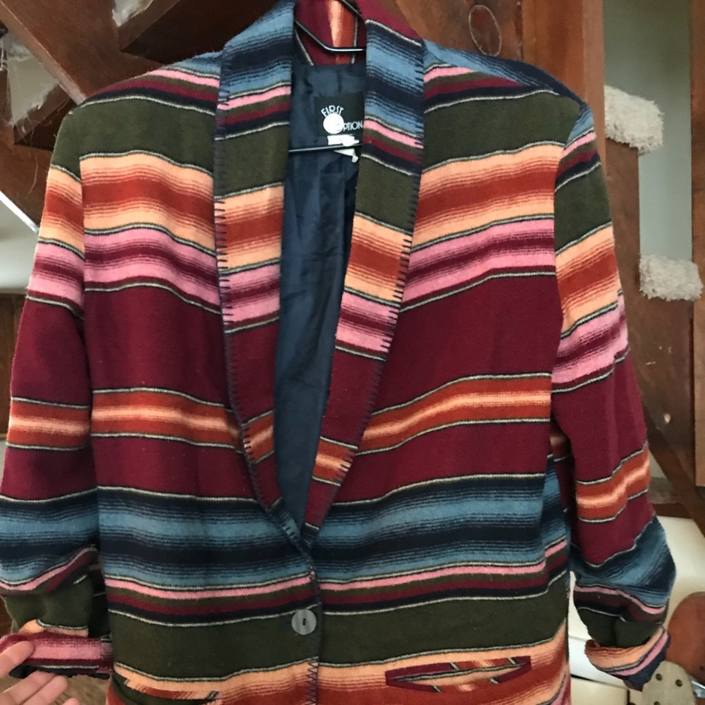 Fuzzy striped jacket
